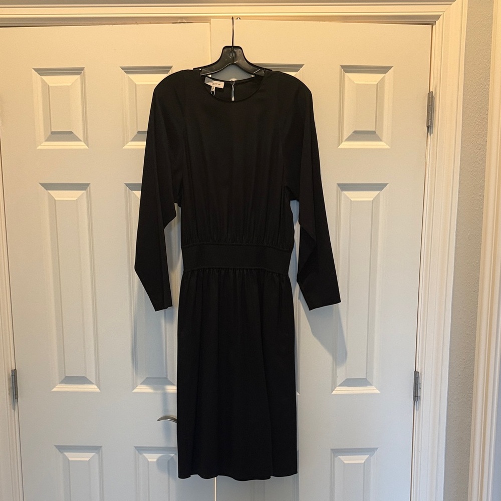 Lafayette 148 New York Black Long-Sleeve Midi Dress